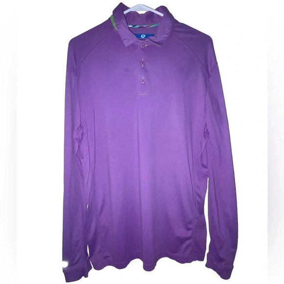 IBKUL Polo Shirt Purple Long Sleeve Men’s Size Small UPF 50+ Casual Stretch Golf - Picture 8 of 8